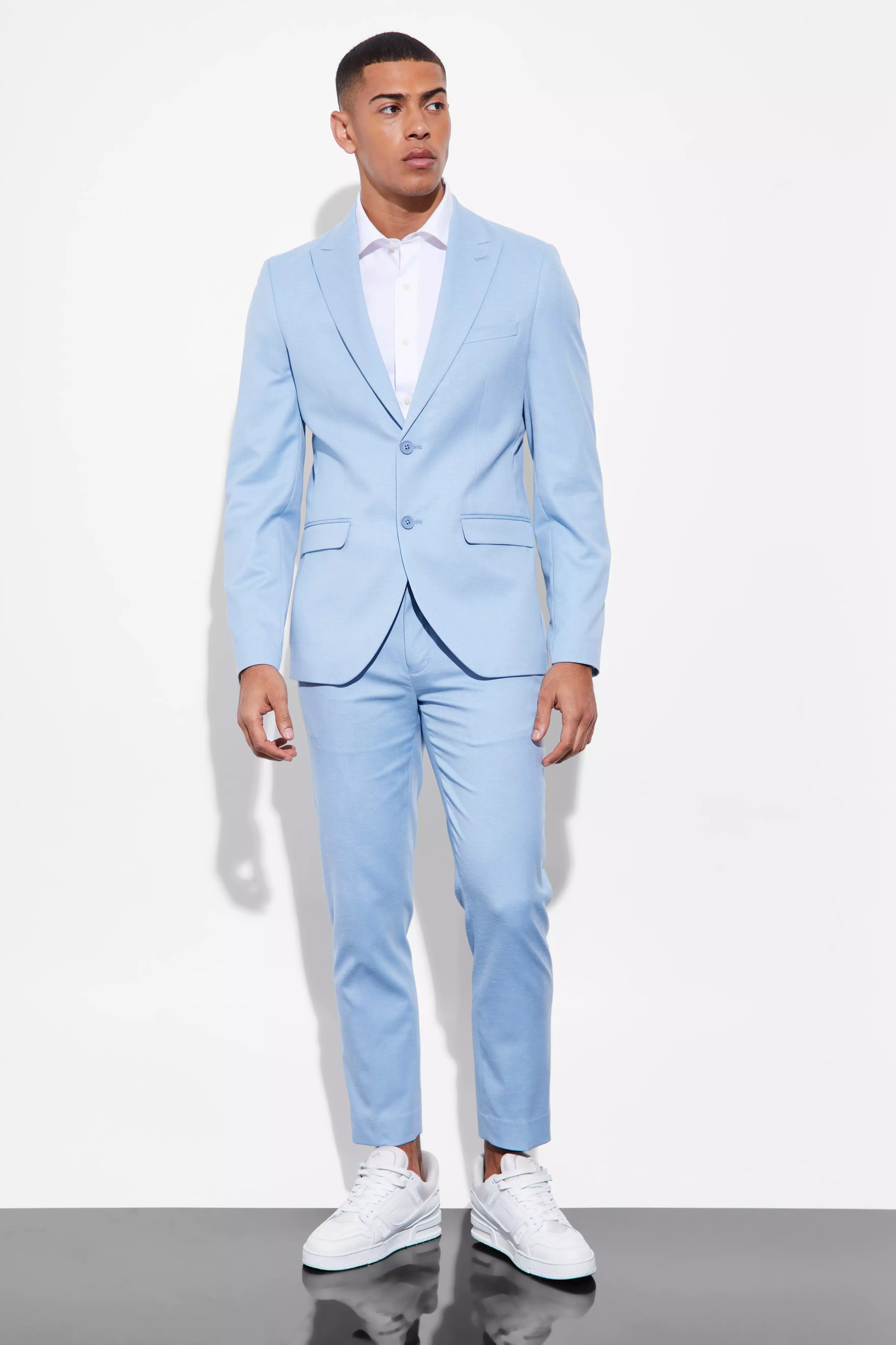 Light blue linen jacket mens best sale